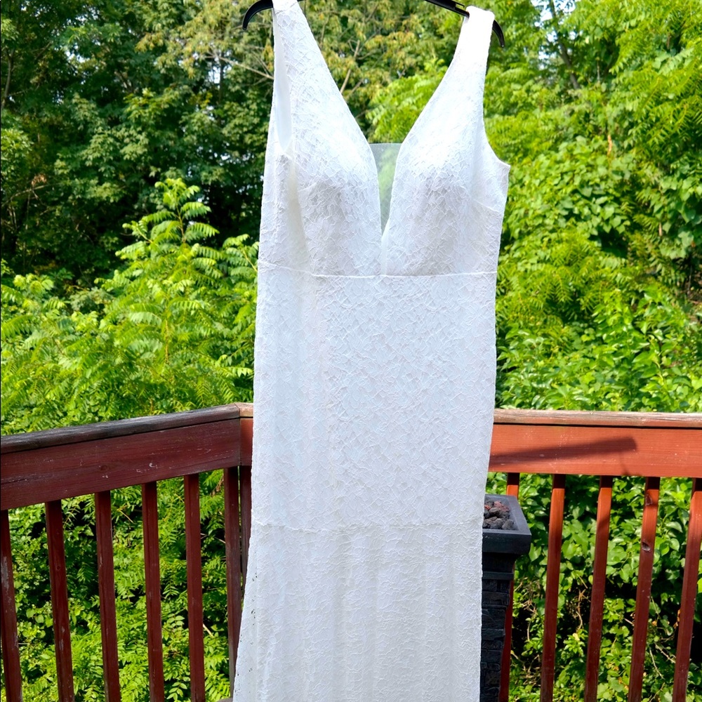 lace v-neck mermaid dress.